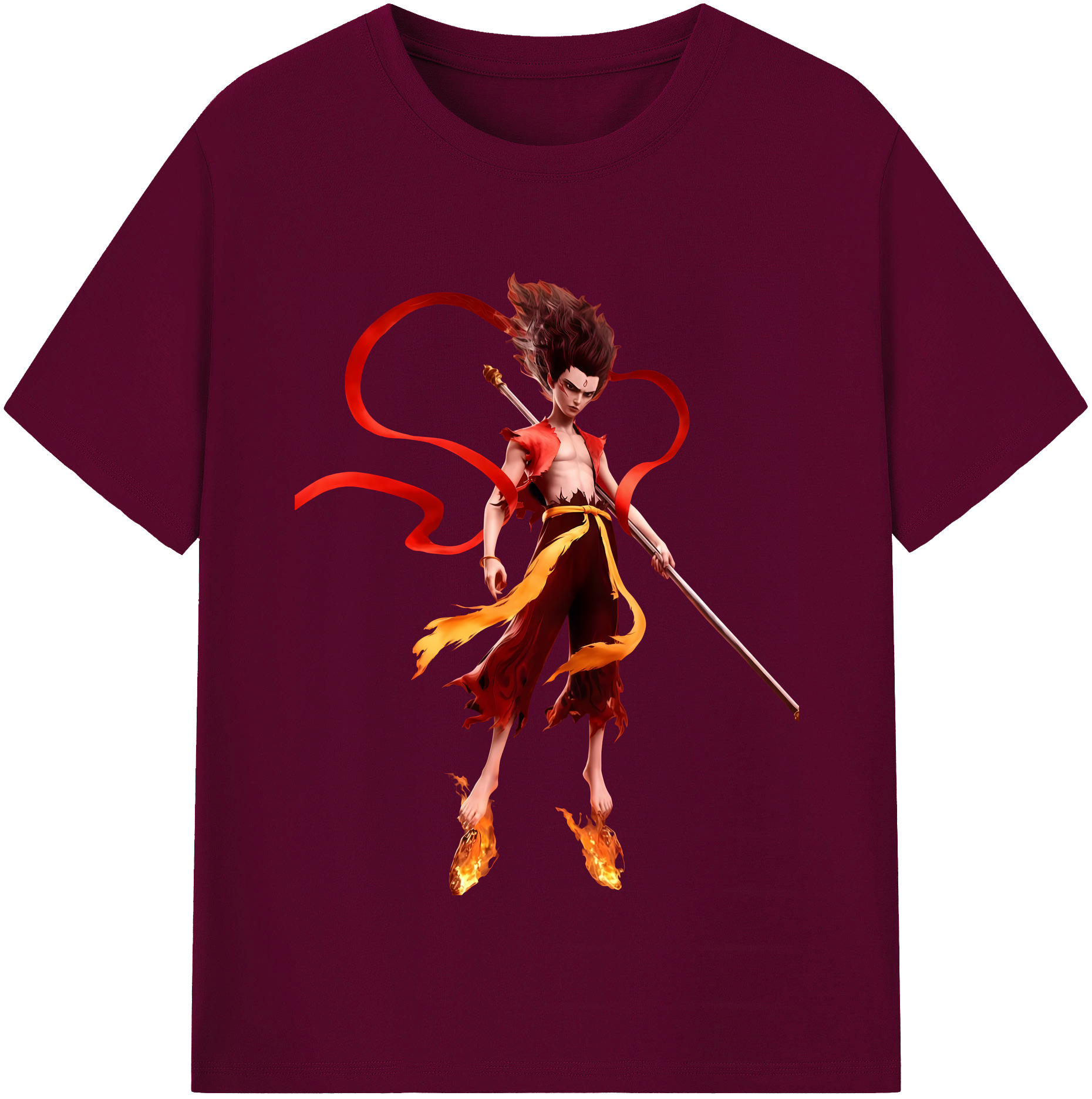 （画像用） Ne Zha 2 ナタ 魔童の大暴れ レディースカジュアルプリントTシャツ（綿100％）